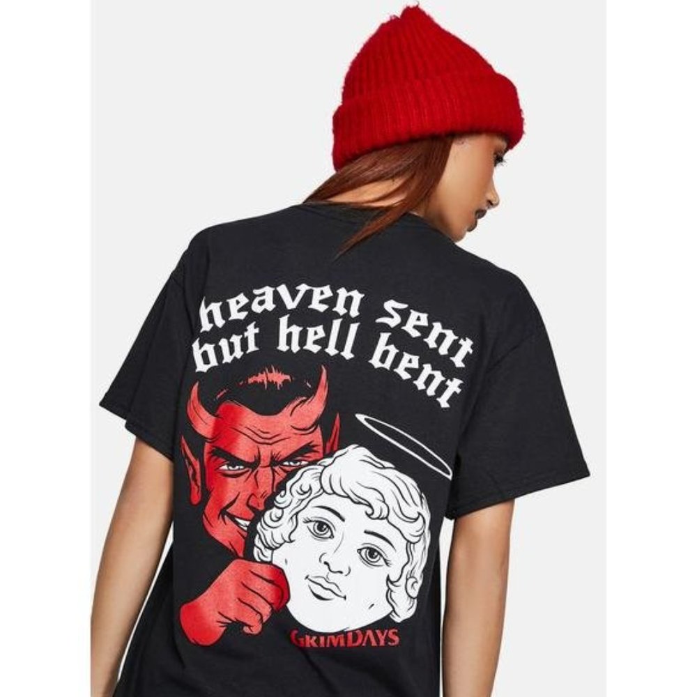 GRIM DAYS Dolls Kill "Hell Bent" Graphic Tee